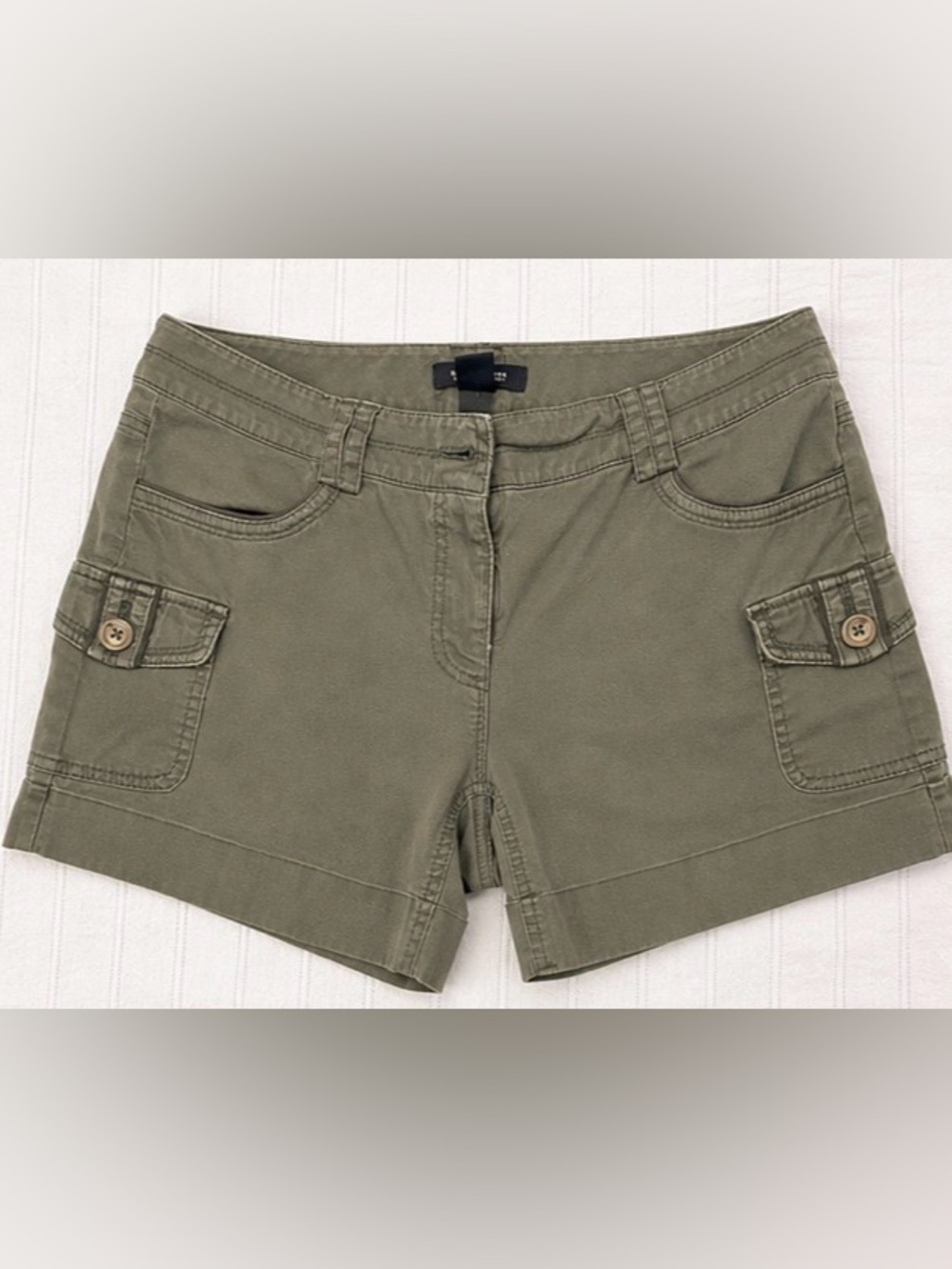 White House Black Market Olive Utility Cargo Shorts with Belt Loops